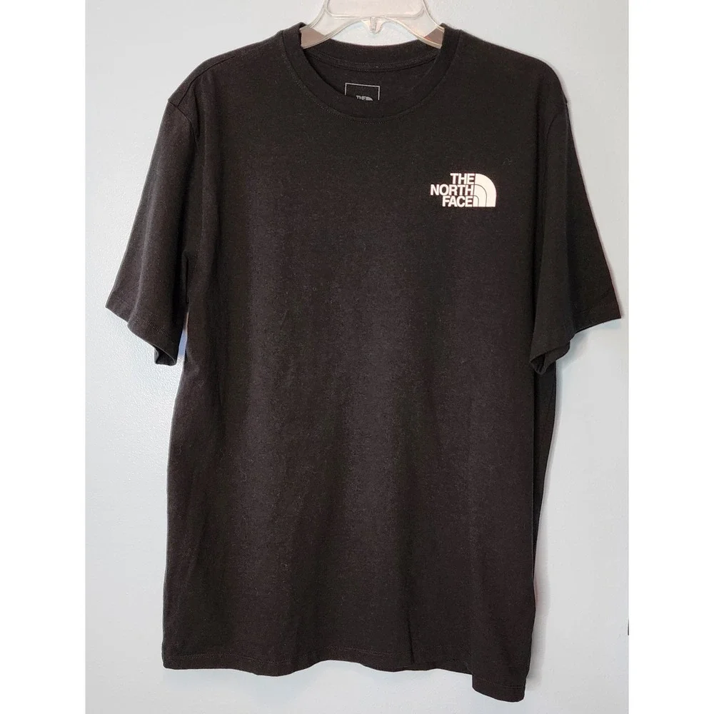 The North Face Graphic Tee Mens Large Black Earth Day Logo Short Sleeve EXC